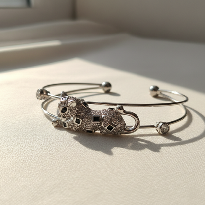 Panther Luxe Open Cuff Bangle