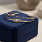 Rainbow Gemstone Open Cuff Bracelet