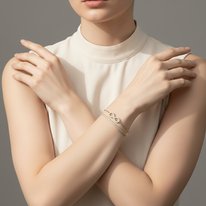 Moissanite Diamond Infinity Cuff Bangle