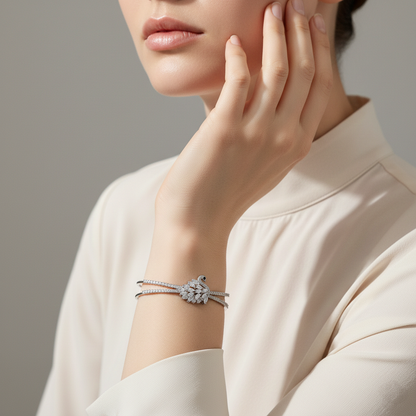 Moissanite Diamond Swan Cuff Bracelet