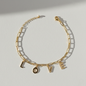 Customized Gold LOVE Charm Bracelet
