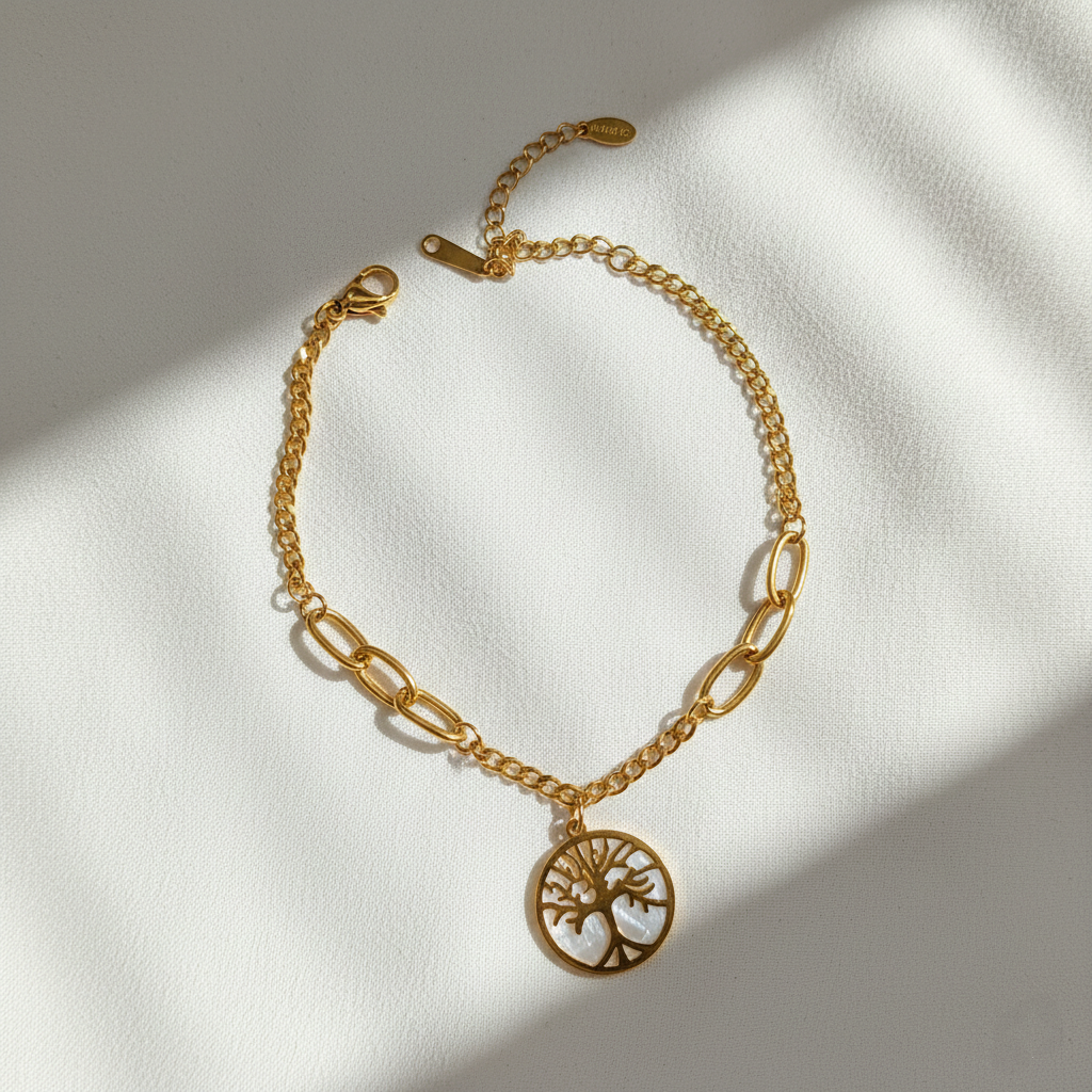 Gold Tree of Life Charm Bracelet