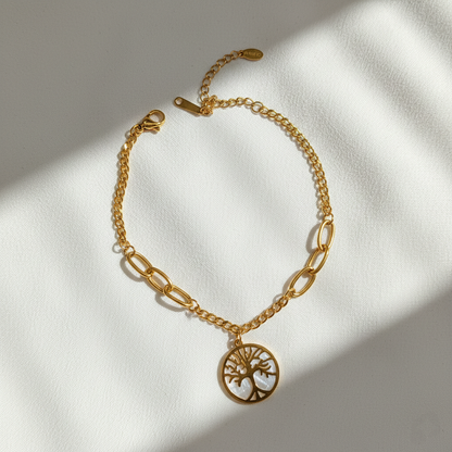 Gold Tree of Life Charm Bracelet