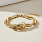 Gold Knot Chain Bracelet – Double Snake Link Statement