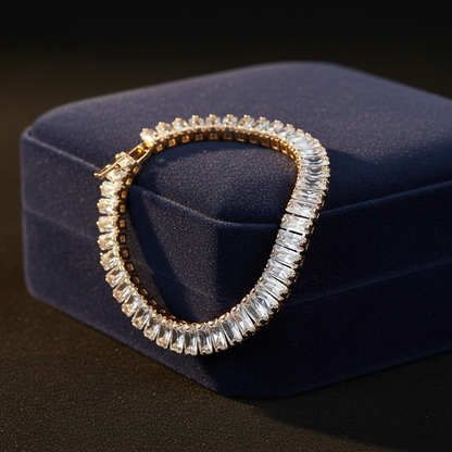 Baguette Cut Moissanite Tennis Bracelet
