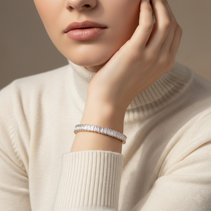 Baguette Cut Moissanite Tennis Bracelet