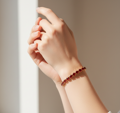 Red Ruby Tennis Bracelet