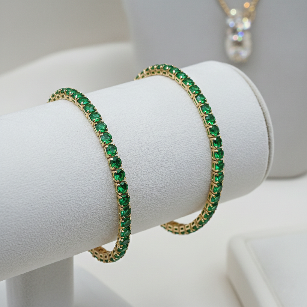 Emerald Stone Tennis Bracelet
