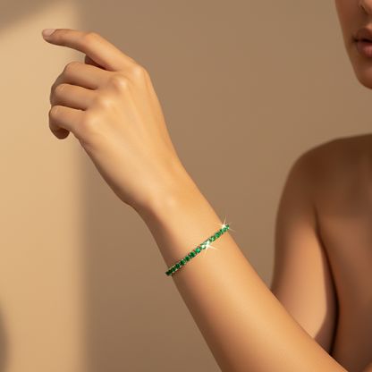 Emerald Stone Tennis Bracelet