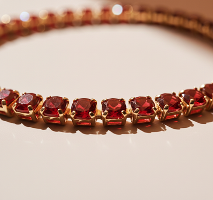 Red Ruby Tennis Bracelet