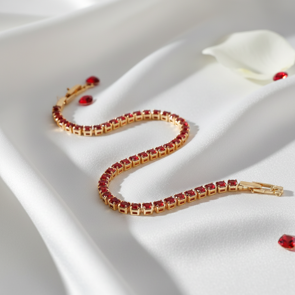Red Ruby Tennis Bracelet