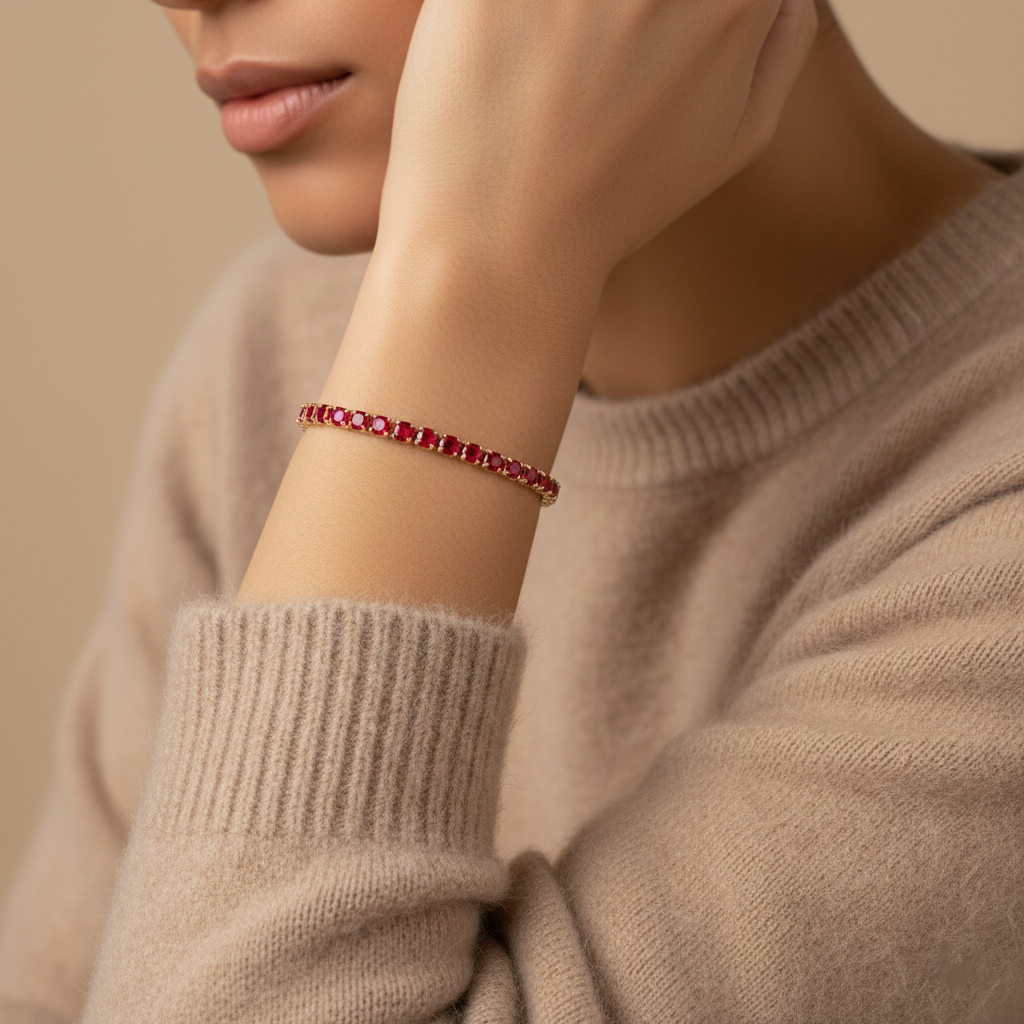 Red Ruby Tennis Bracelet