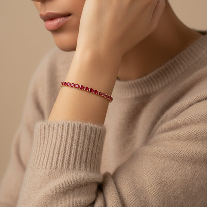 Red Ruby Tennis Bracelet