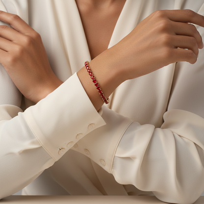 Red Ruby Tennis Bracelet