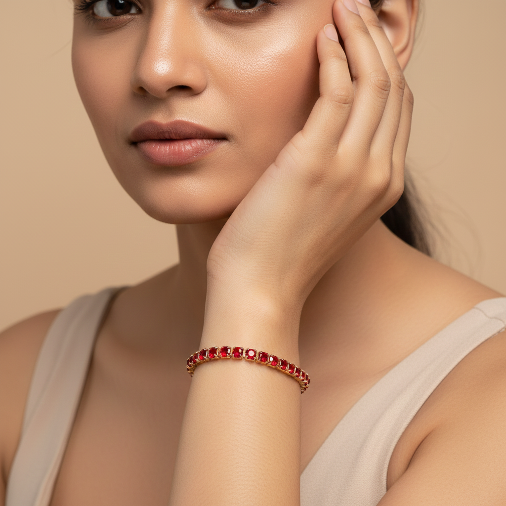 Red Ruby Tennis Bracelet