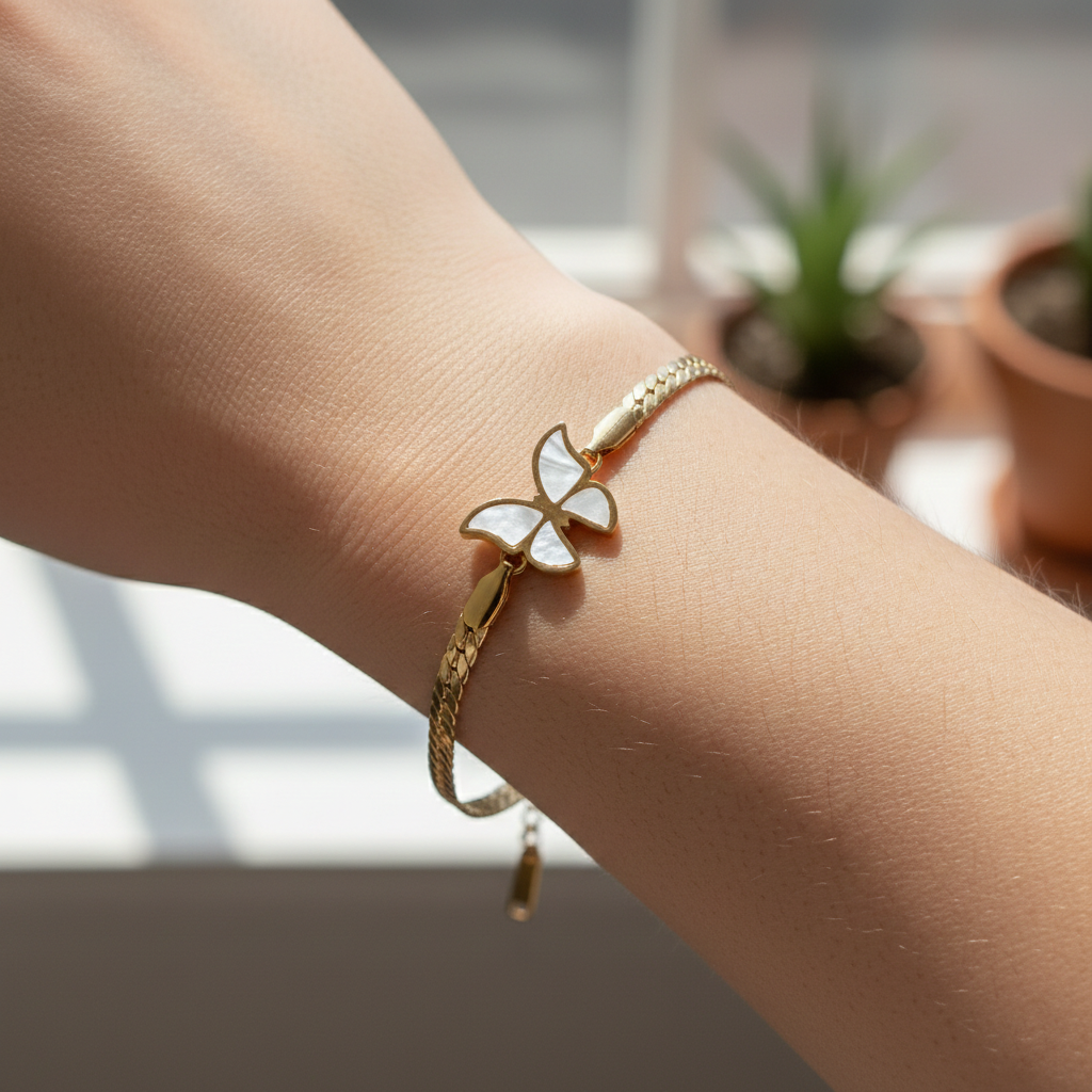 MOP Butterfly Charm Bracelet