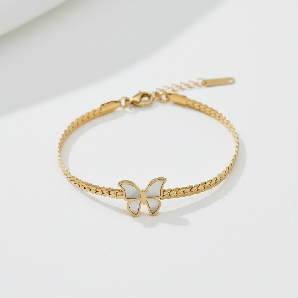 MOP Butterfly Charm Bracelet