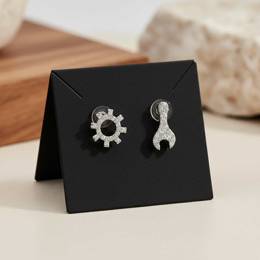 Gear & Wrench Stud Earrings