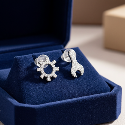 Gear & Wrench Stud Earrings
