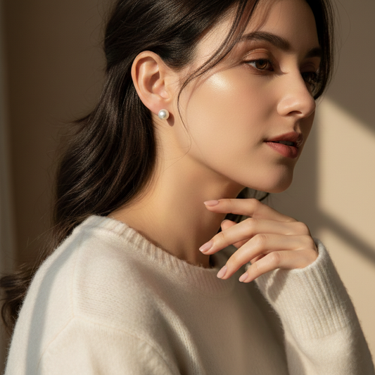 Classical Pearl Stud Earrings