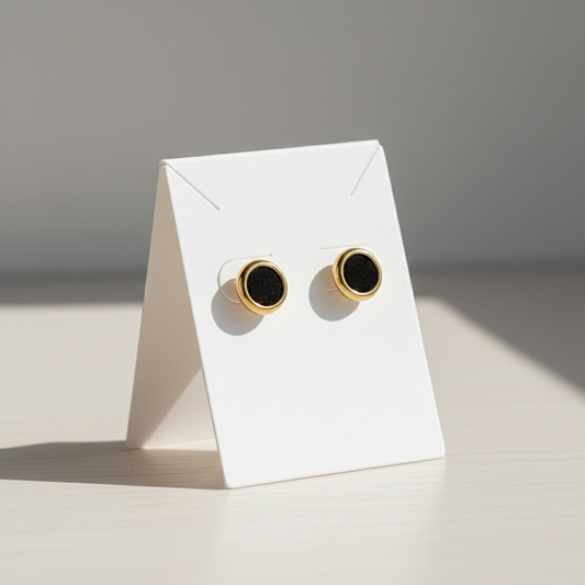 Black Stone Stud Earrings