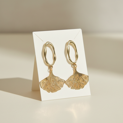 Elegant Ginkgo Leaf Drop Earrings