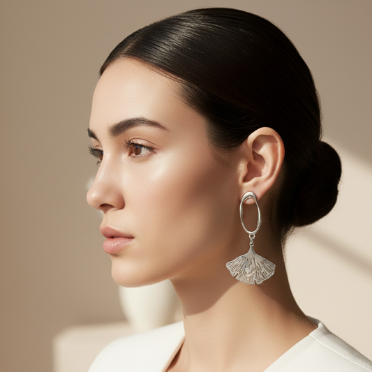 Elegant Ginkgo Leaf Drop Earrings
