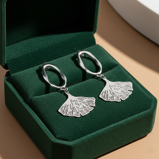 Elegant Ginkgo Leaf Drop Earrings
