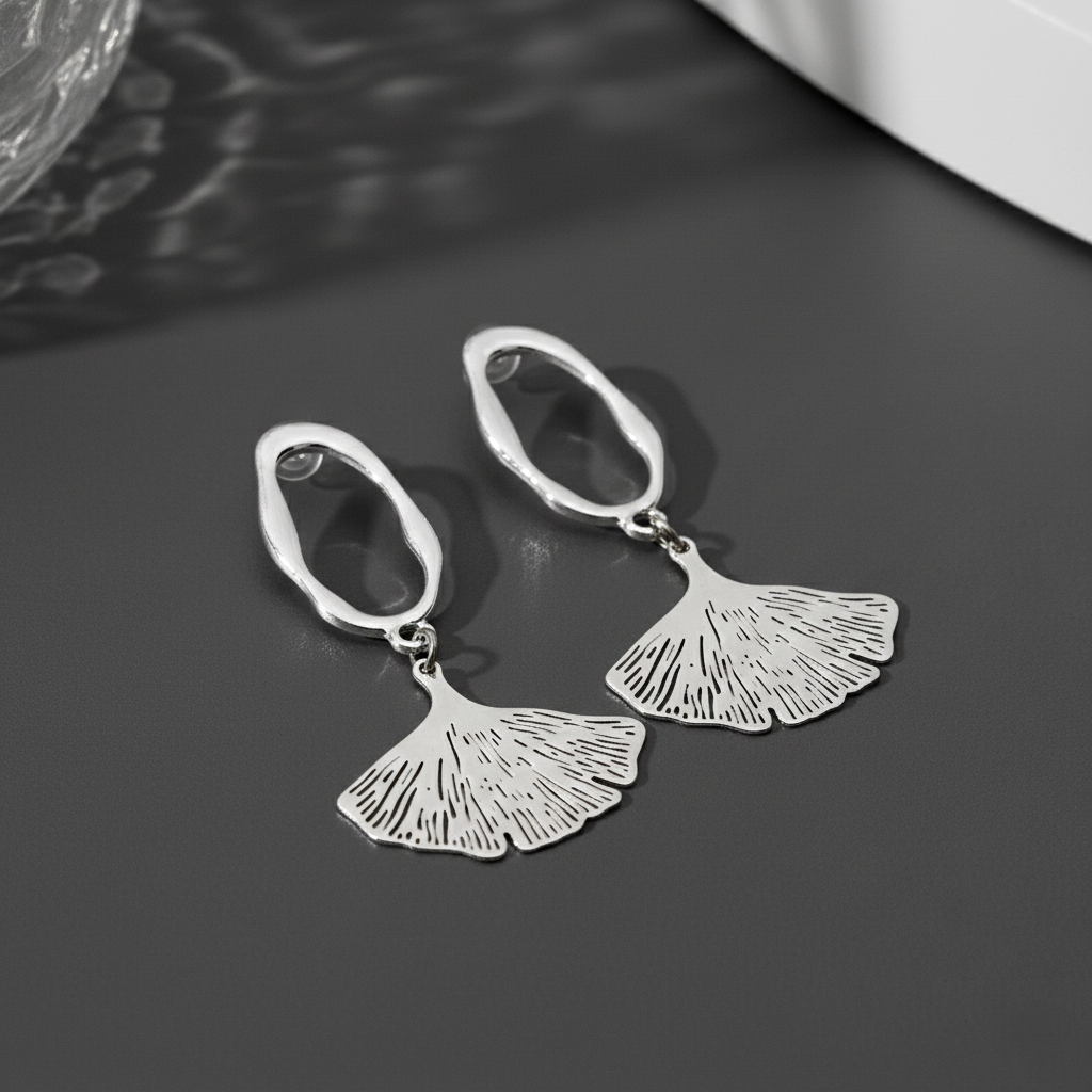 Elegant Ginkgo Leaf Drop Earrings