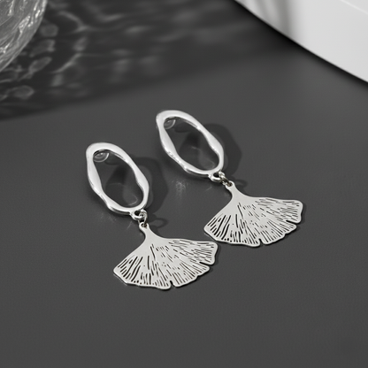 Elegant Ginkgo Leaf Drop Earrings