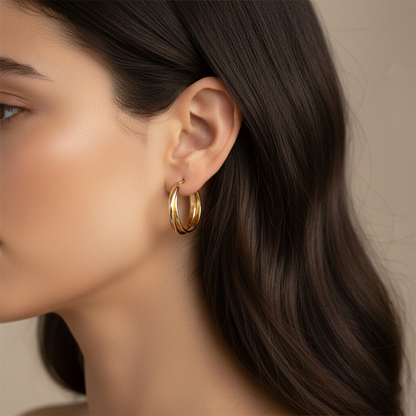 Double Layer Hoop Earrings