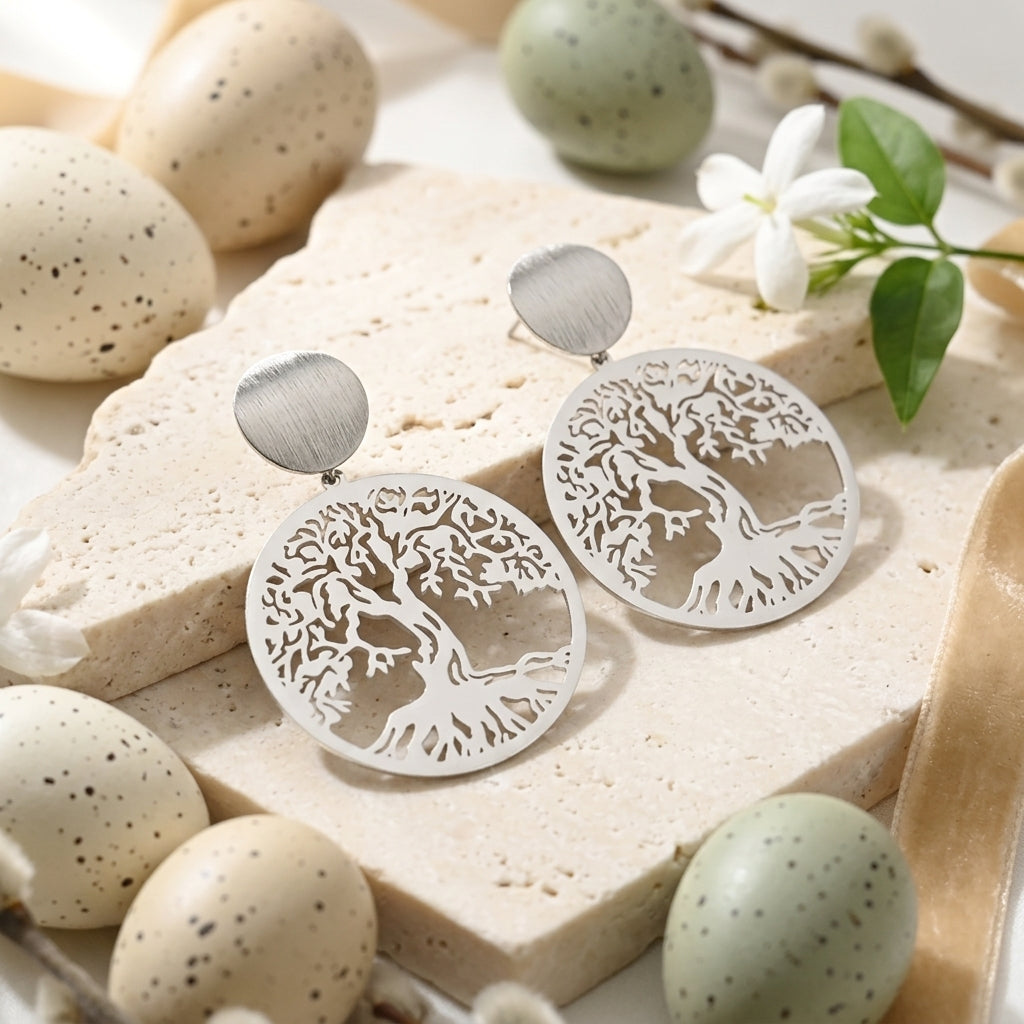 Tree of Life Statement Drop Earrings