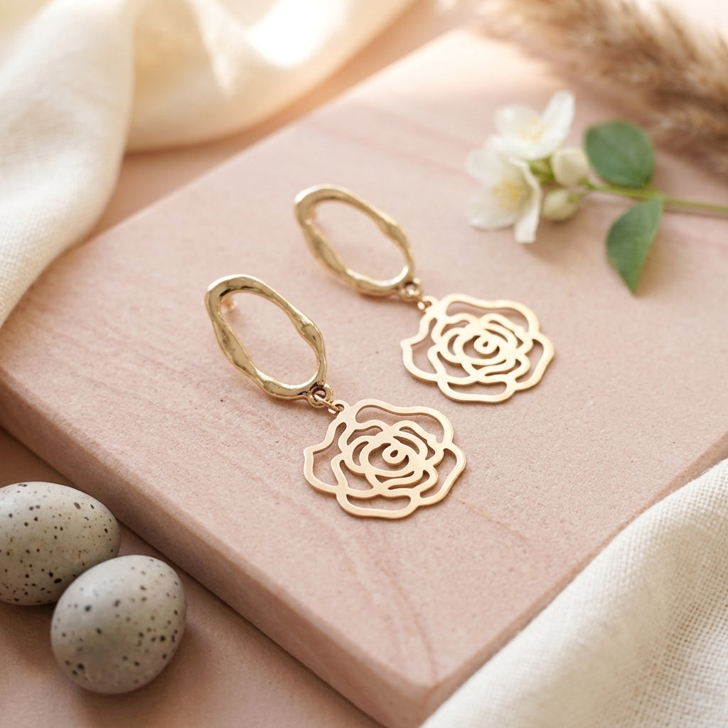 Bloom Rose Drop Earrings