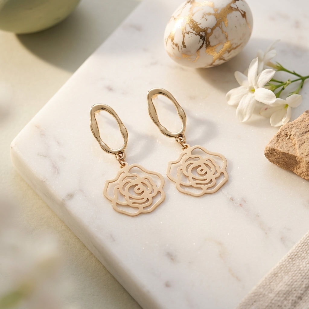 Bloom Rose Drop Earrings