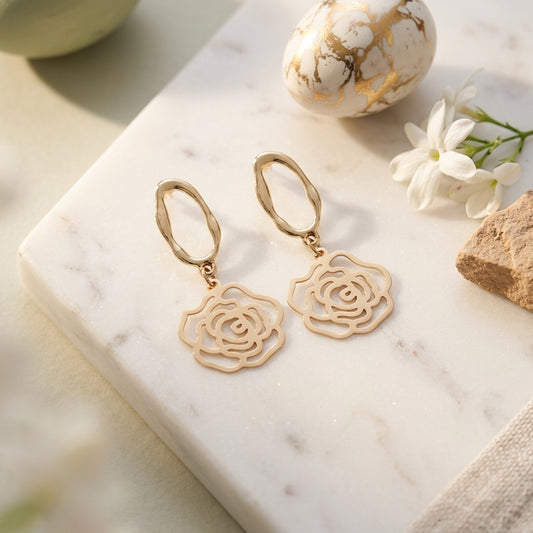 Bloom Rose Drop Earrings