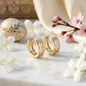 Luxury Geometric Crystal Hoop Earrings
