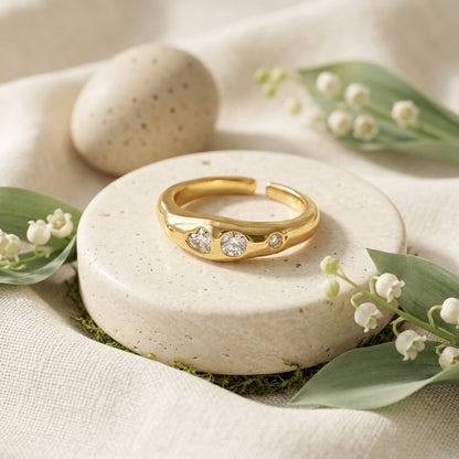 Heart Crystal Open Ring