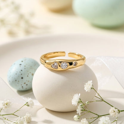 Heart Crystal Open Ring