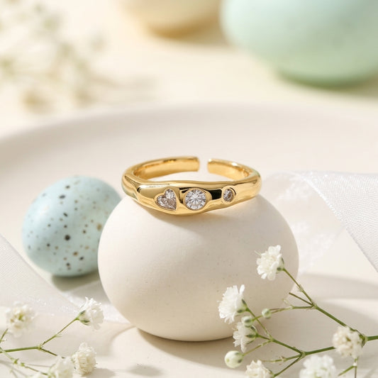 Heart Crystal Open Ring