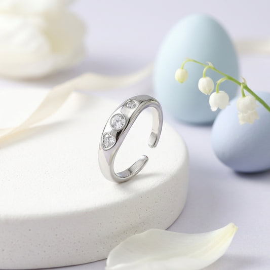 Heart Crystal Open Ring