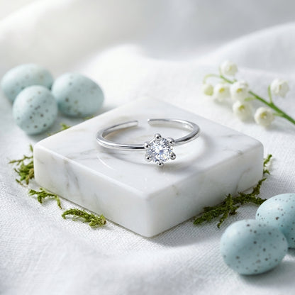 Celeste Solitaire Adjustable Ring
