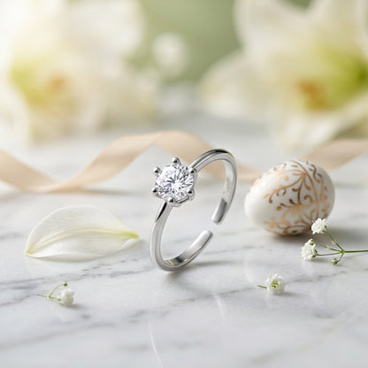 Celeste Solitaire Adjustable Ring