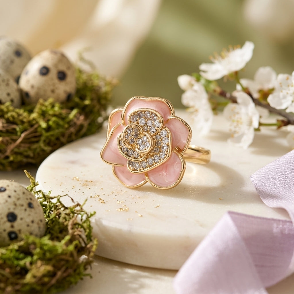 Blossom Luxe Crystal Flower Ring