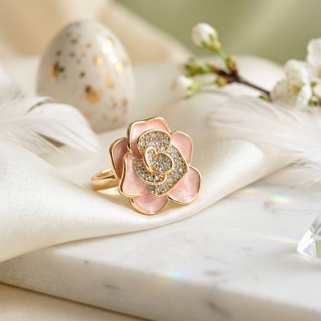 Blossom Luxe Crystal Flower Ring