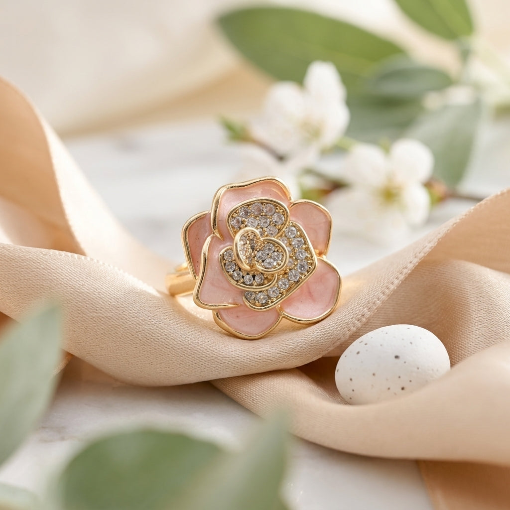 Blossom Luxe Crystal Flower Ring