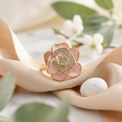 Blossom Luxe Crystal Flower Ring