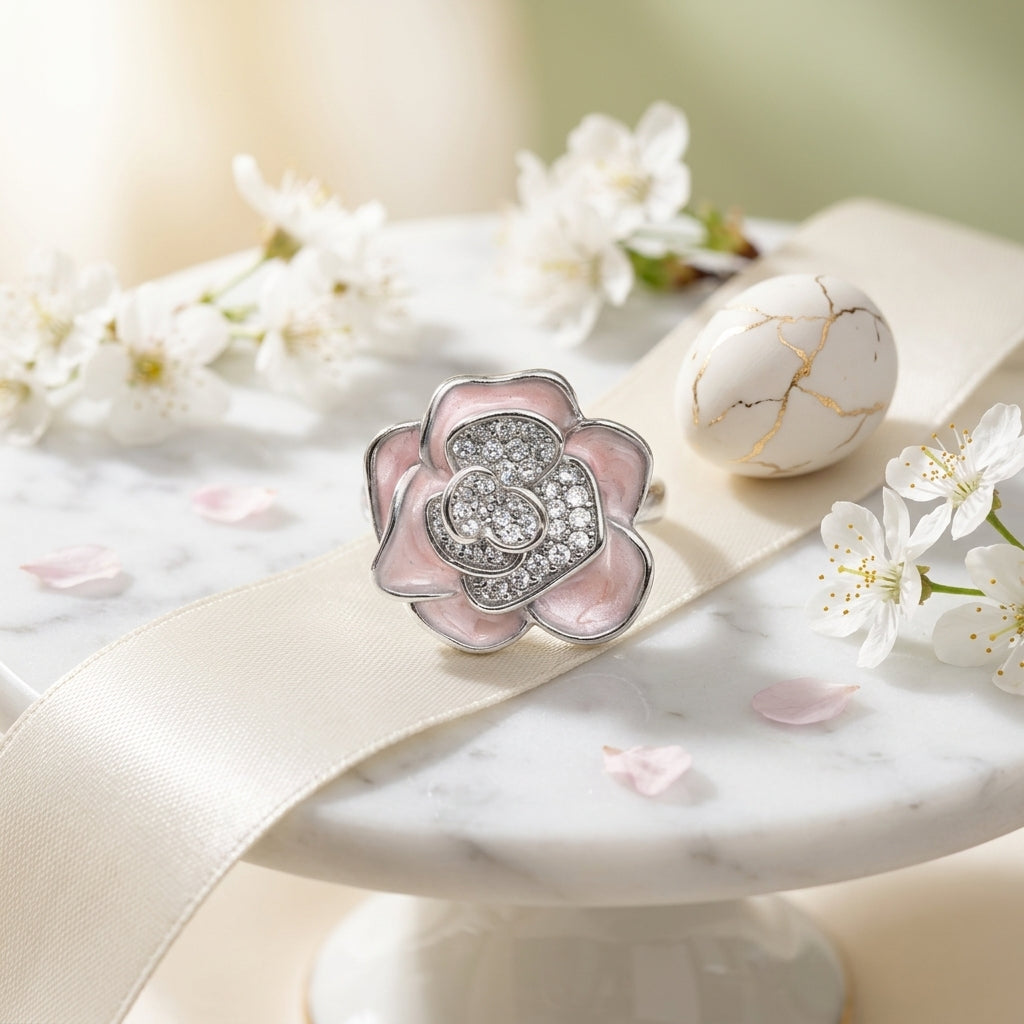 Blossom Luxe Crystal Flower Ring