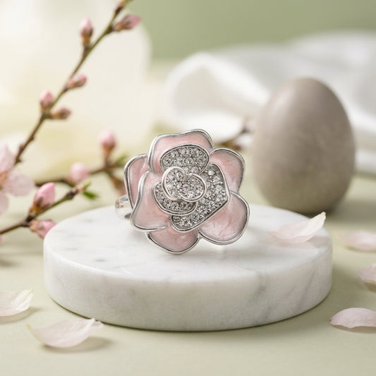 Blossom Luxe Crystal Flower Ring