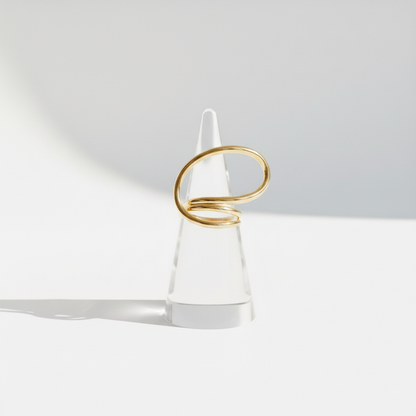 Sculptural Open Loop Silver Statement Ring