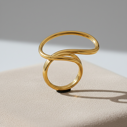 Sculptural Open Loop Silver Statement Ring